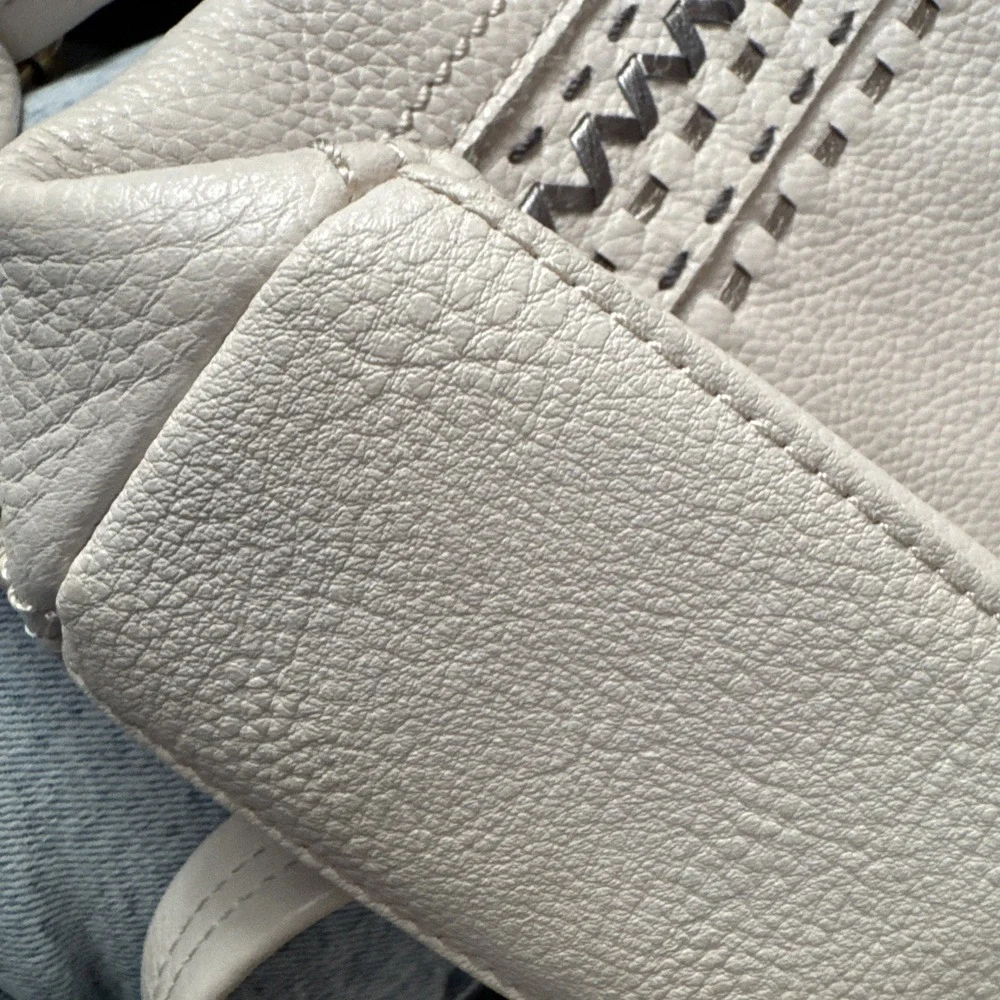 THE SAK Collective Tahoe Medium Pebbled Soft‎ Leather Whipstitch Ivory Crossbody - Picture 8 of 9